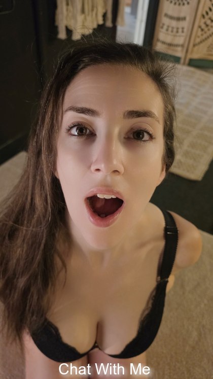 on my knees with my mouth open wide