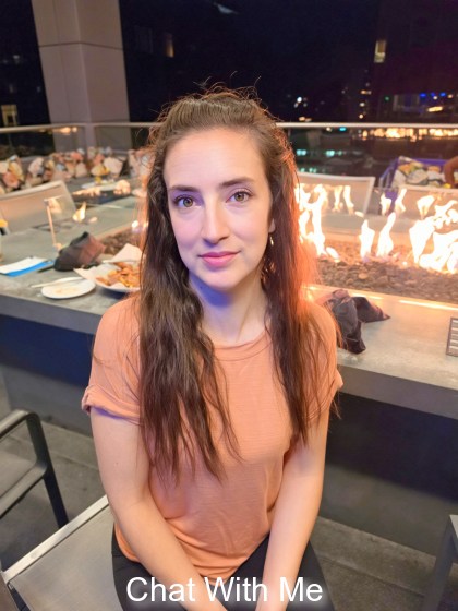 having food and drinks on a rooftop bar