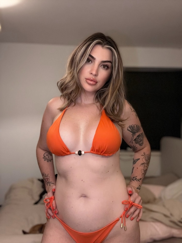 Hot Orange bikini pic. Too hot for clothes in this heatwave 