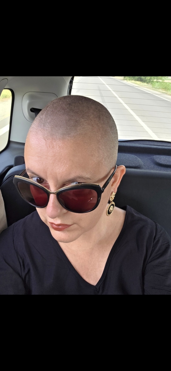 Beautiful totally shaved head buzzcut do you like it