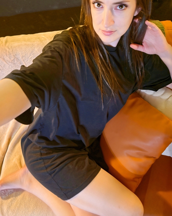Just in a long t shirt and nothing else 