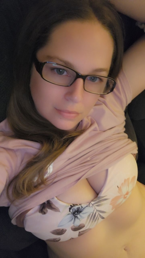 Just your sweet married girl next door enjoying a little quiet time I may look all innocent in pink but dont let the glasses and sweet smile