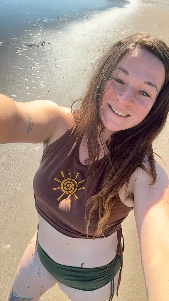 Just a sandy girl making the most of a sunny day