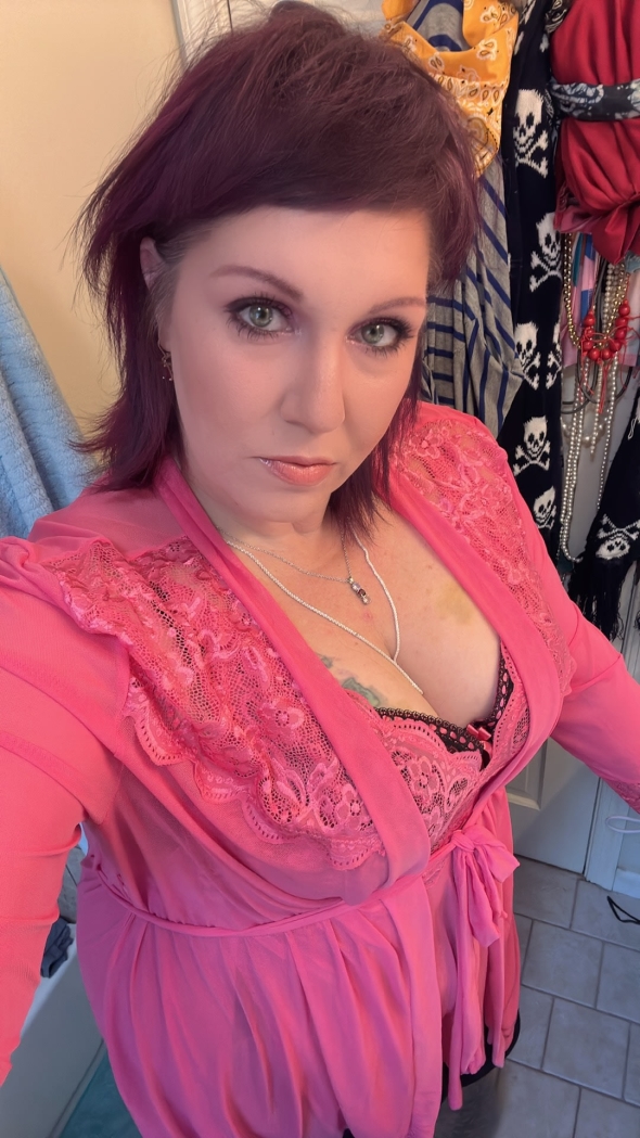 Hair makeup all done ready for work. Just gotta put my dress on 