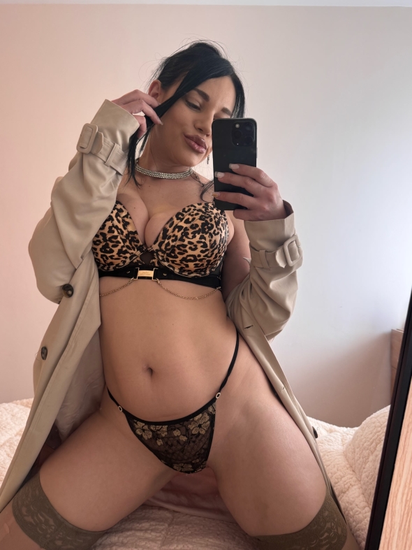 Elegant and confident young lady with nice lingerie